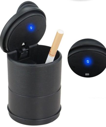 Universal Car Astray Black with light | LED Portable Car Truck Auto Office Cigarette Ashtray Holder Cup - Black