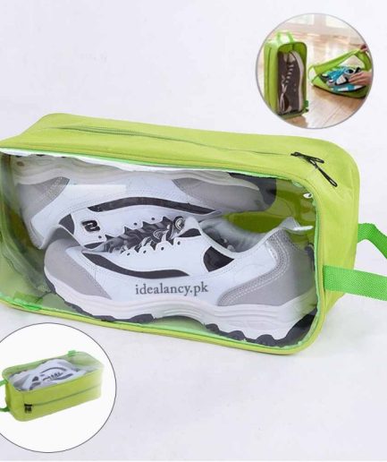 Under Bed Shoe Organizer Bag Clear Light Zip (1 Pairs) | Random color.