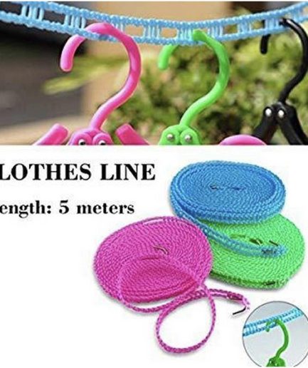Plastic Cloth Hanging Rope Clothesline - 5 Meters