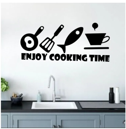 Enjoy Cooking Time DIY Kitchen Restaurant Wall Stickers Home Decoration Vinyl Art Decal