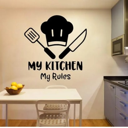 My Kitchen My Rule Sticker In Stylish Way | 3d Wall Stickers For Kitchen Waterproof