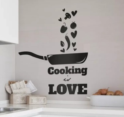 Cooking Is Love Wall Stickers For Kitchen | Wall Decals For Kitchen | Wall Stickers For Kitchen
