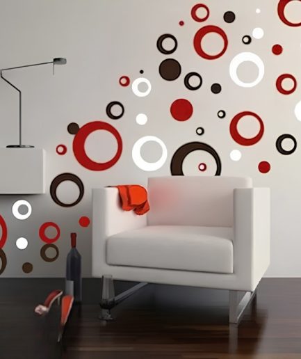 Rings & Dots Vinyl Wall Art Stickers (15 Rings+15 Dots)