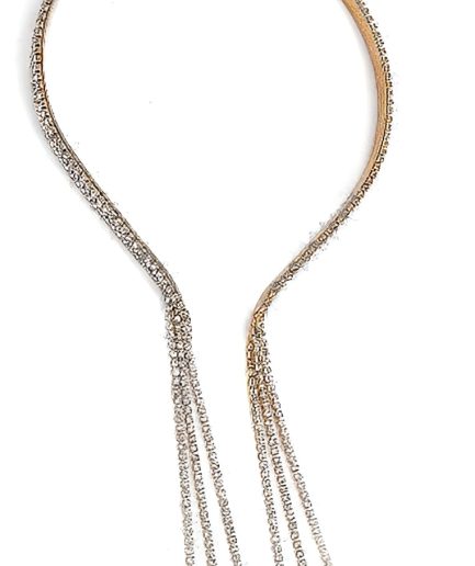 2 layered diamonds stoned attached head band Material alloy with crystal diamonds for girls and women
