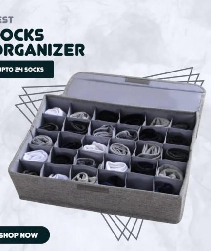 Socks Organizer | Drawer Organizer Divider Underwear Organizer, 24 Cell Collapsible Closet Cabinet Organizer Underwear Storage Boxes