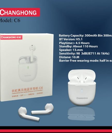 Changhong c6 🔥Bluetooth 5.1, HD Sound Quality Wireless Airbuds