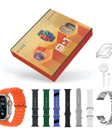9+1 Z60 Ultra-2 Big Ips Display 49mm 8+Silicone Case Strap Bt Calling Smartwatch Always On Display With Ofitpro App Silver