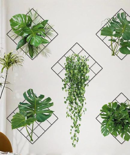 3D Green Plant Wall Sticker, 3D Effect Tropical Vivid Green Plants Wall Stickers for Living Room, Bedroom (Random Design)