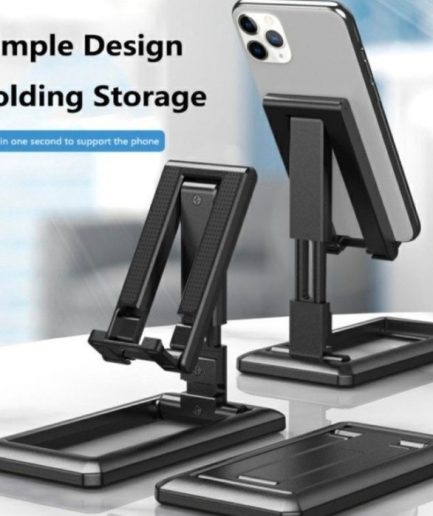 Universal Plastic Mobile Phone Holder | Adjustable Foldable Desktop Stand (random color)