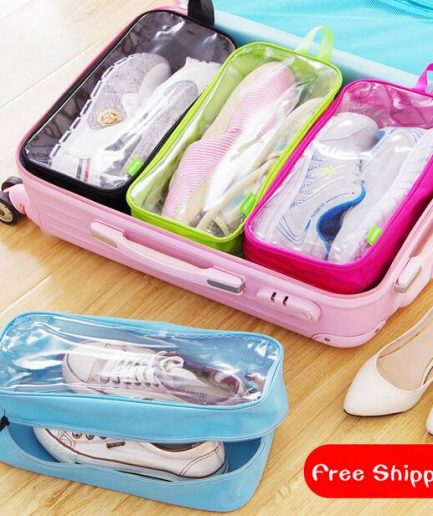 Pack of 4 - Travel Shoes Organizer Storage Bag (Random Color)