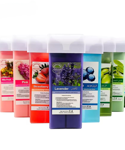 Refill Wax for Women, Roll On Wax Refill for Hair Areas of the Body, Roller Waxing Hair Removal Depilatory Refill Wax with different flavour (1 Pc) (Random Flavors)
