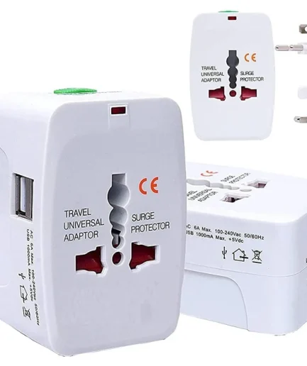 USB universal Travel Adapter Protector With 2 USB Charger