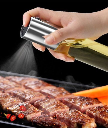 Stainless Steel Oil Spray Glass Bottle Dispenser 100ML