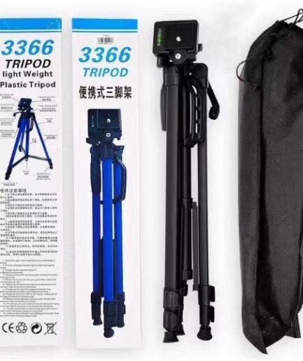 Tripod Camera Stand 3366 Tripod Stand - Best Quality Tripod Stand - Tripod Stand For Mobile - Stand For Camera ( Random Color )