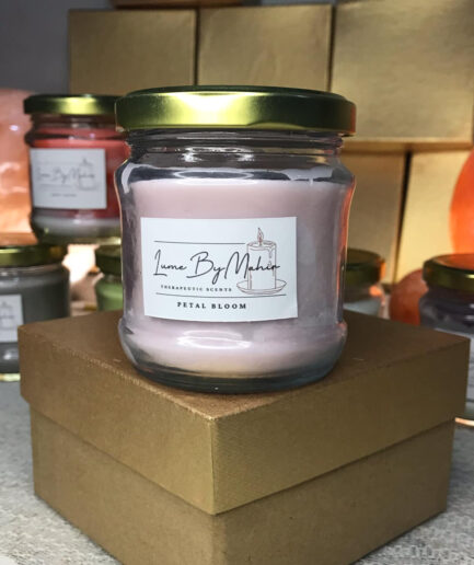 Petal Bloom Candle | Where Every Flame Blooms Like a Midnight Garden – Handmade Jasmine Sambac Soy Wax Candle - 100 gram