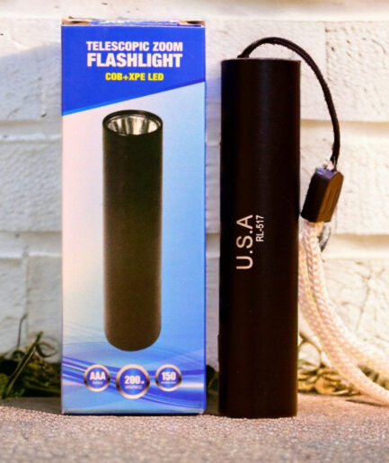 LED 517 Telecopic Zoom flashlight Cob+Xpe Handheld Rechargeable Flashlight USB Charging