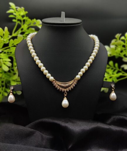 ✨ Imported Pearl Perfection Dual-Strand Necklace Set with Elegant Teardrop Pendant ✨ | Artificial Necklace For Girls & Women