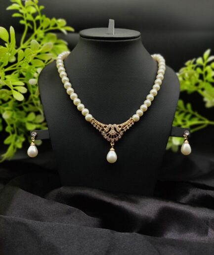 Imported Regal Pearl Embrace Necklace Set with Elegant Drop Design ✨ | Best Quality Necklace For Girls & Women | Artificial Jewellery