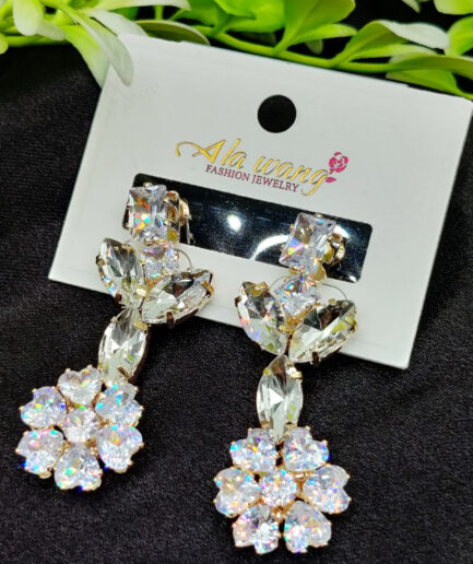 Imported Radiant Blossom Drop Earrings – Sparkle in Elegance | Luxury Fashion Look Earring For Girls | Artificial Earrings For Women