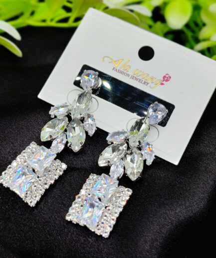 Imported Radiant Crystal Cascade Earrings – A Symphony of Elegance | Artificial Jewellery For Girls & Women | Girls & Women Fashion