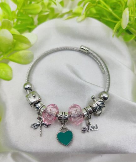 1 Piece Imported Elegant Pandora Bracelet with Heart & Love Charms 💖✨ | Best Quality Bracelet For Girls & Women | Girls & Women Jewellery