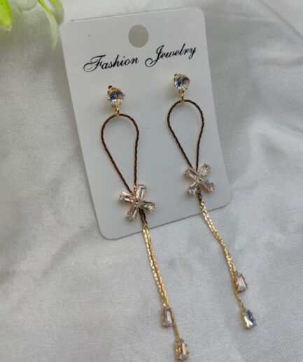 Imported Elegant Floral Dangle Earrings with Crystal Accents 🌸✨ | Best Quality Earrings | Artificial 