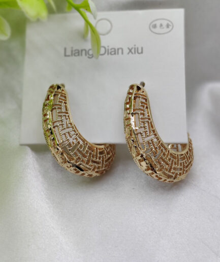 Imported Elegant Crystal Flower Dangle Earrings – Graceful & Stylish - Luxurious Gold Finish | Best Quality Artificial Earrings For Girls & Women