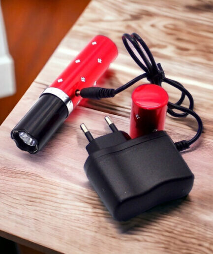 2 in 1 Stun Gun + LED Flashlight Woman's Self-Defense Lipstick Gun Self Defense Flashlight for Women (Random color)