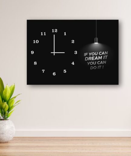Inspirational Wooden Wall Clock – 12x16” Digital Print, Battery-Free, Hook Hanging Decor