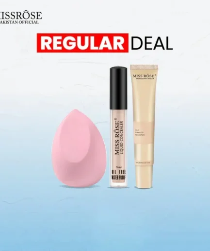 Miss Rose 3 PC Regular Deal Silk Foundation Concealer & Blender