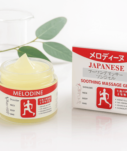 MELODINE Japanese Soothing Massage Gel – Muscle & Joint Pain Relief Cream For Shoulder, Neck, Back & Knee – Fast-Absorbing Herbal Formula