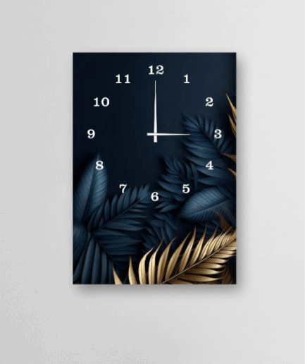 Elegant 12x16 Inch Wooden Wall Clock – Digital Printed Design, Hook Hanging (Without Battery)