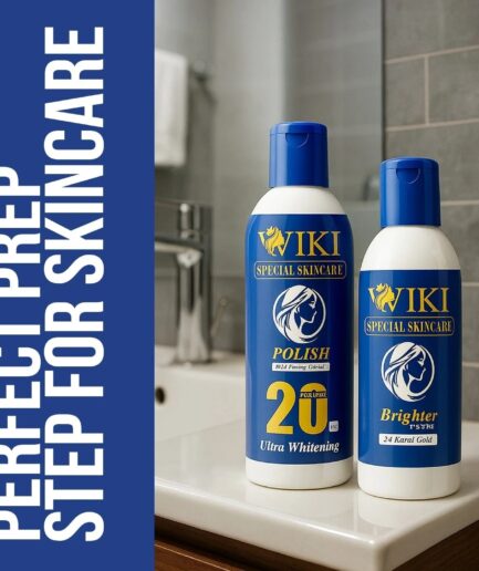 WIKI Special Skin Care Polish With Peeling Cream 200ml & 24K Gold Brighter Powder 100ml – Ultra Whitening Formula