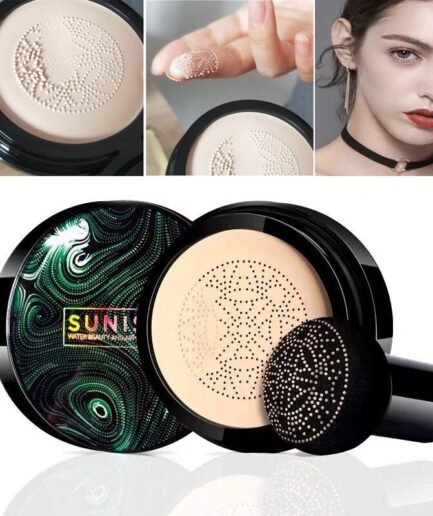SUNISA Waterproof Mushroom Head Air Cushion Foundation – BB & CC Cream With Moisturizing Liquid Base And Sponge Applicator
