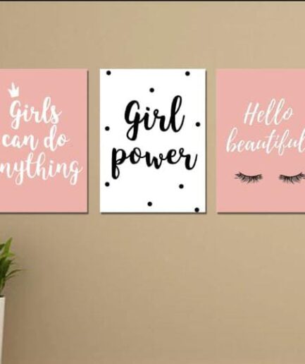 Set of 3 Leaf Art Wooden Frames – Wall Decoration (8x11 Inches Each with Double Tape)