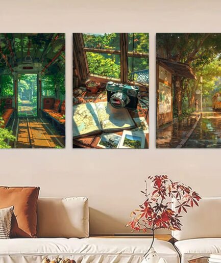 Set of 3 Nature Art Wall Frames – Room Decoration, 8x11 Inches with Double Tape for Easy Mounting