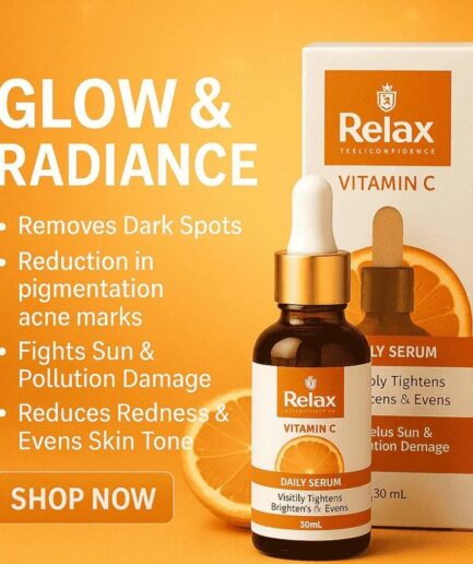 Relax Vitamin C Daily Face Serum – Brightening, Anti-Aging & Hydrating Formula for Healthy Radiant Skin (30ml)