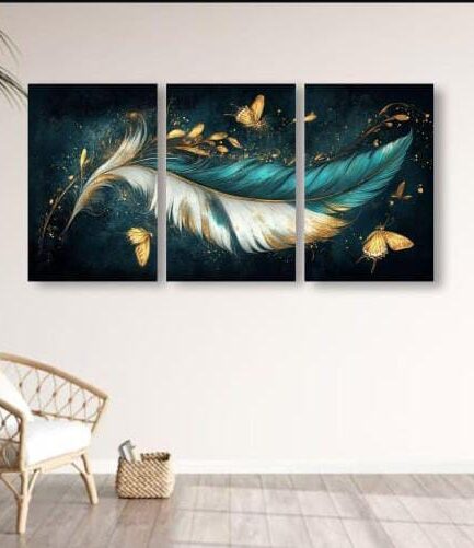 Set of 3 Leaf Art Wooden Frames – Wall Decoration (8x11 Inches Each)