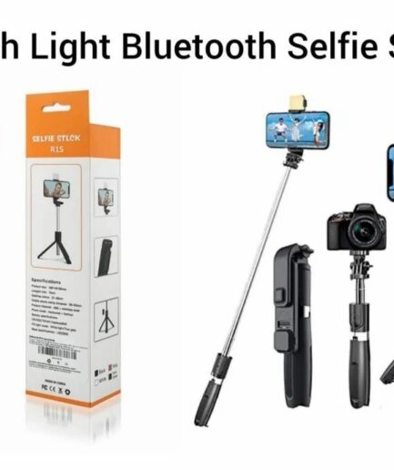 R1s Bluetooth Selfie Stick Tripod | With Remote & LED Light | Portable Phone Holder